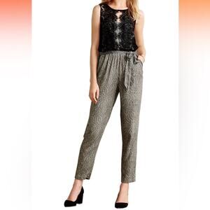 NWT Anthropologie elevenses Lace Medley Jumpsuit Sleeveless Jumper Women’s 6